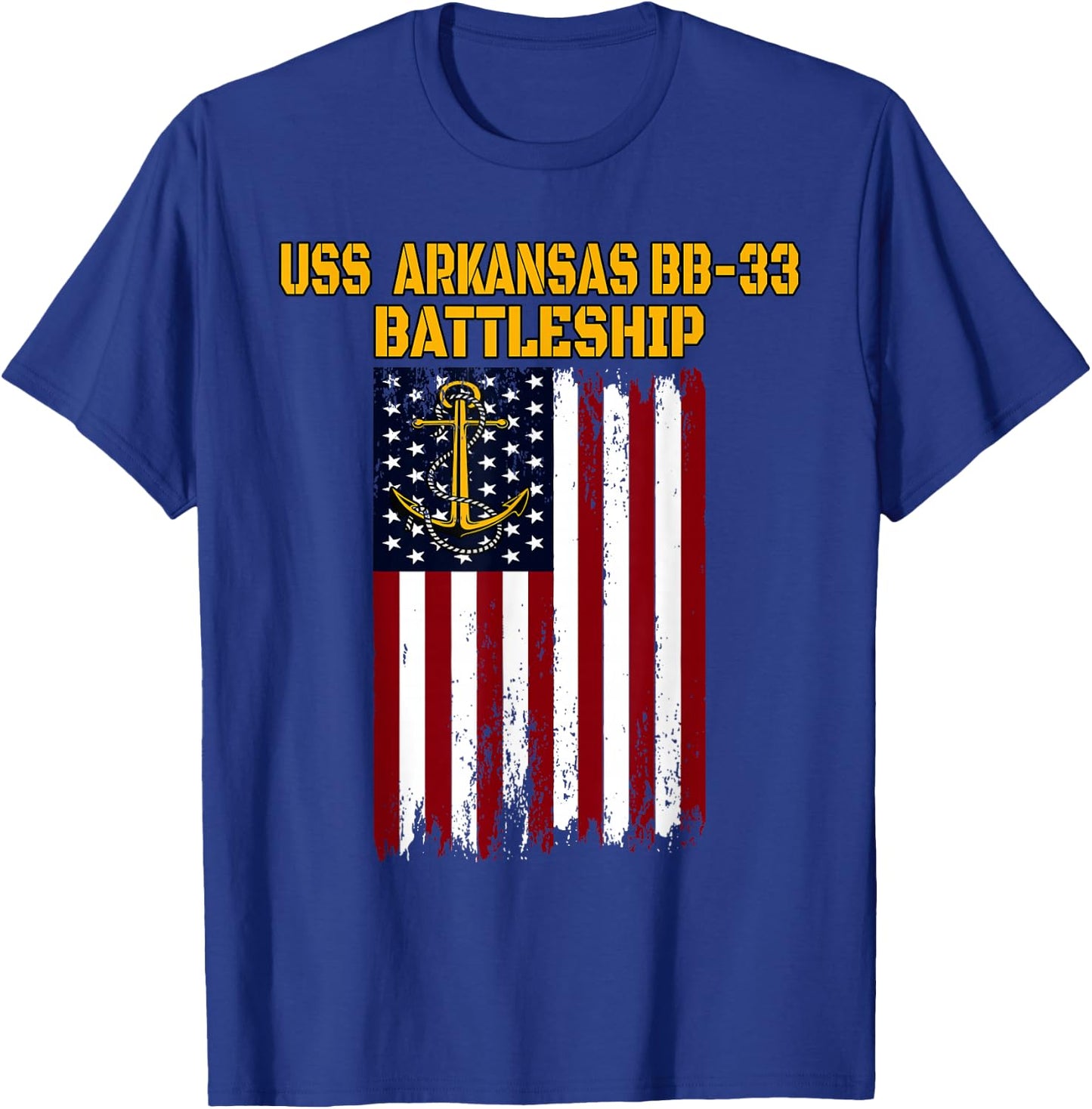 Battleship USS Arkansas BB-33 Warship Veteran Father Grandpa T-Shirt - T-Shirt | Royal