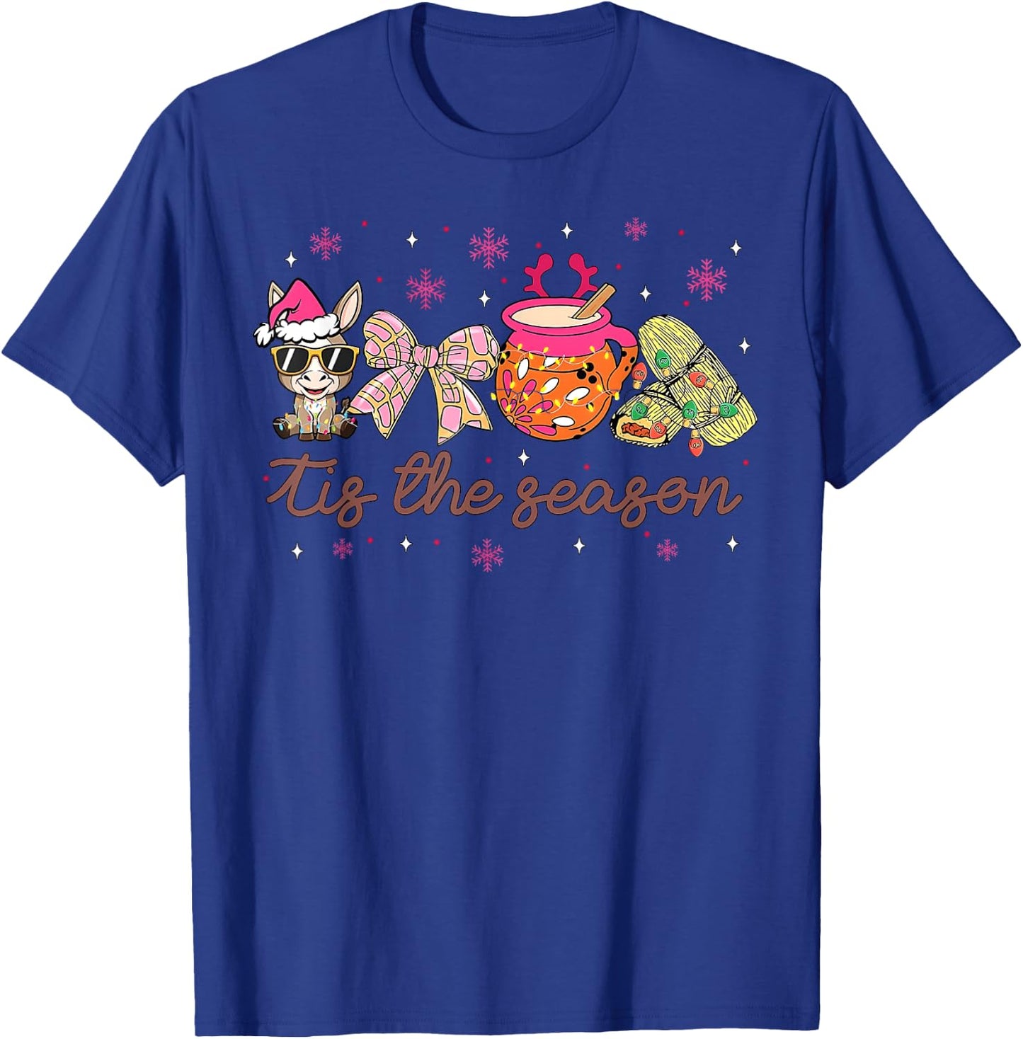 Tis The Season Tamales Mexican Coquette Bow Cafe De Olla T-Shirt - T-Shirt | Royal
