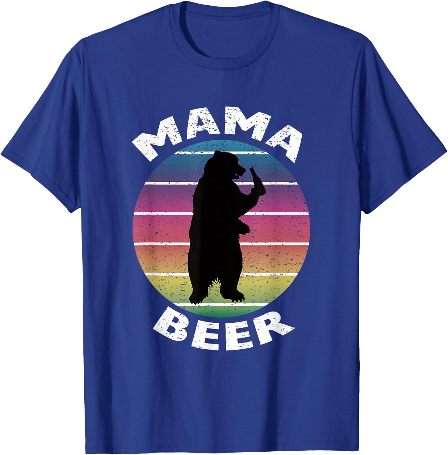 Funny Mama Beer Retro Bear Drinking Beer Cool T-Shirt - T-Shirt | Royal