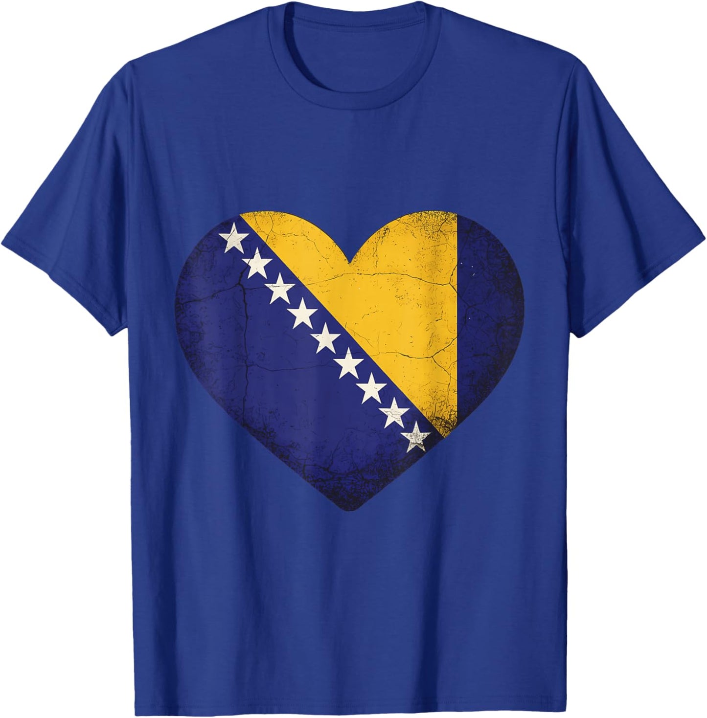 Bosnia Flag Heart Bosnia and Herzegovina Roots T-Shirt - T-Shirt | Royal