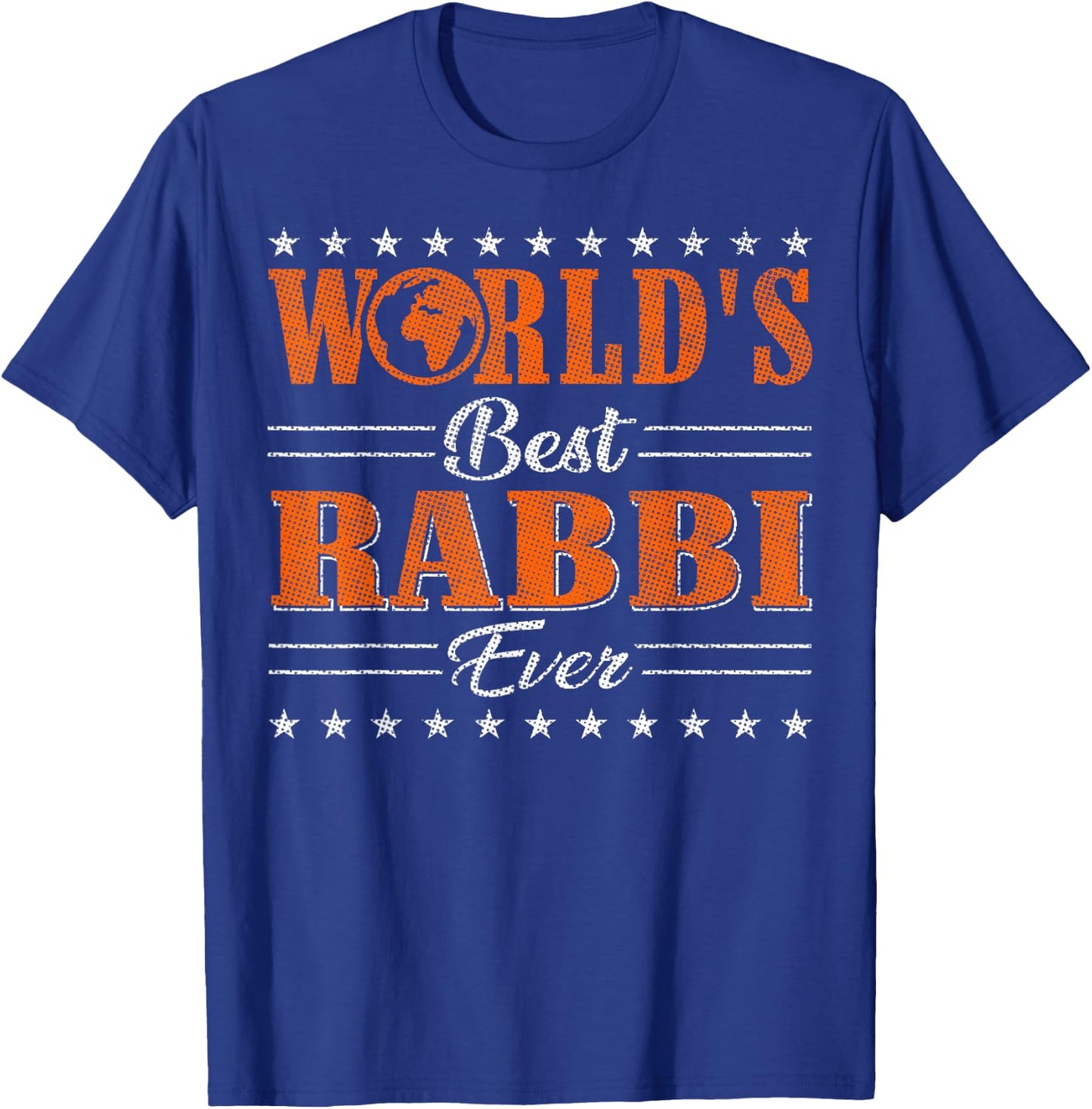 Retro Motif Worlds Best Rabbi T-Shirt - T-Shirt | Royal