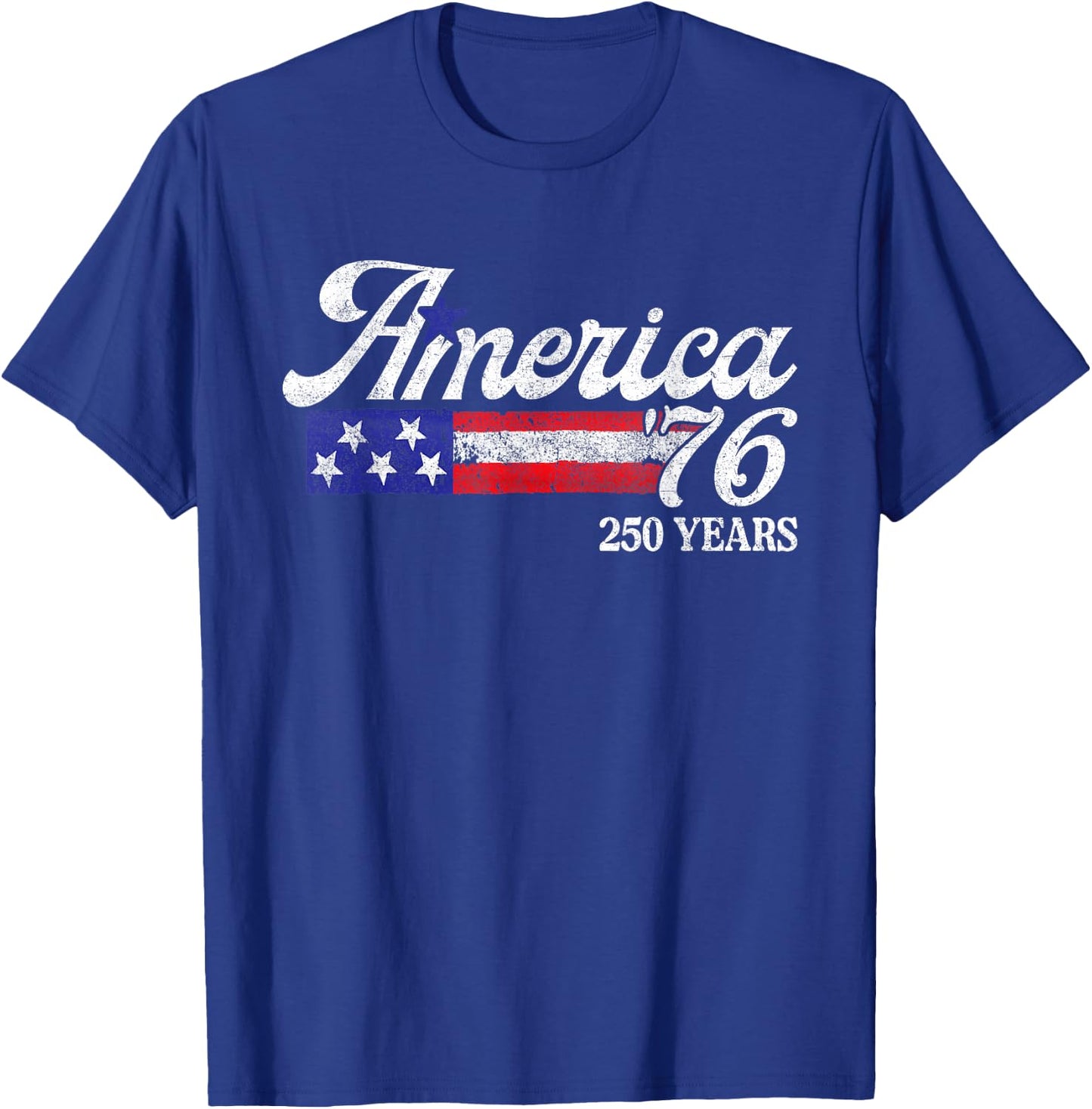 America 76 250 Years 1776 2026 Vintage 250th Anniversary USA T-Shirt - T-Shirt | Royal