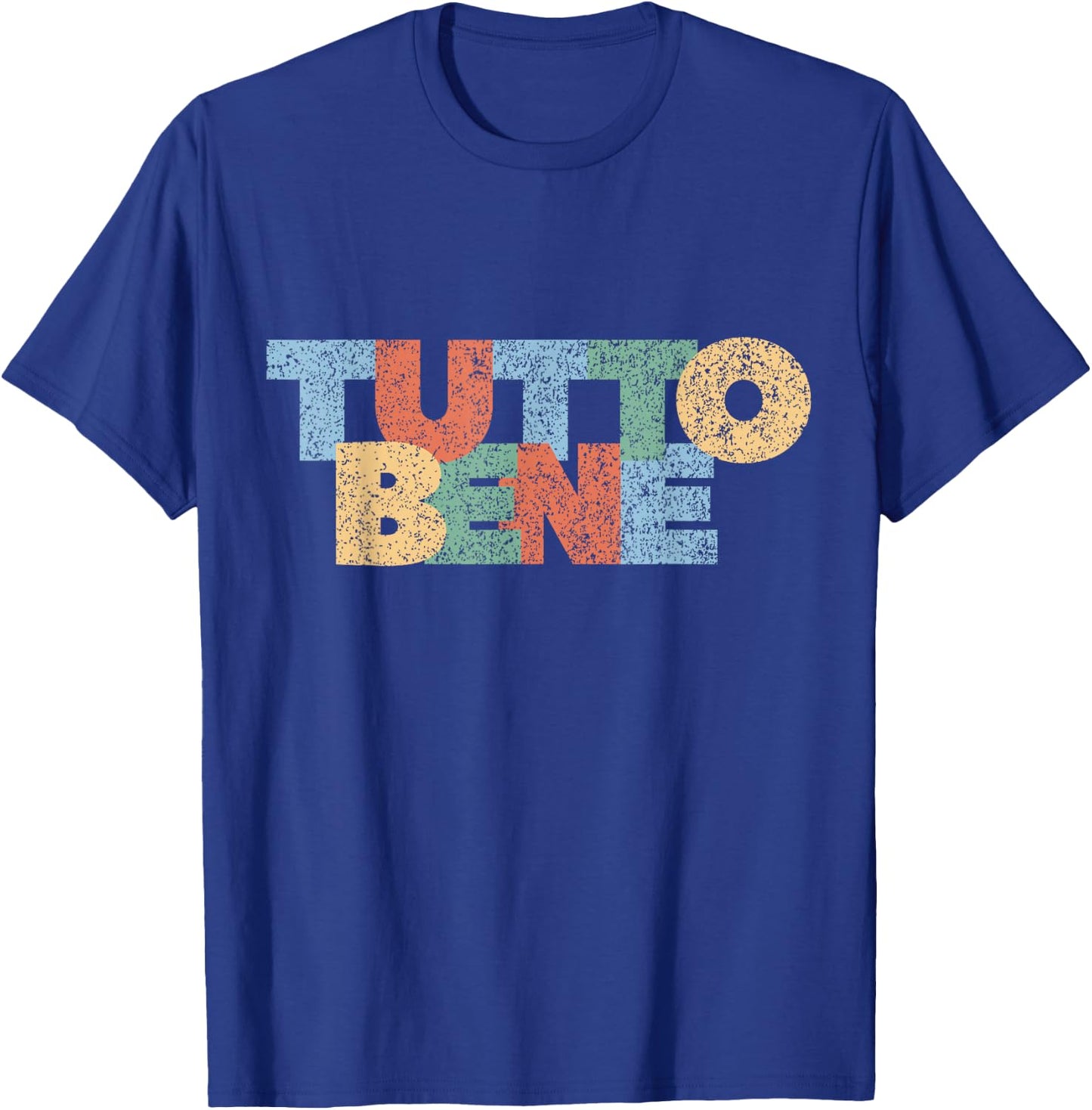 Alles Gut Tutto Bene Modern Colourful Rainbow Italy Saying , black, s T-Shirt - T-Shirt | Royal