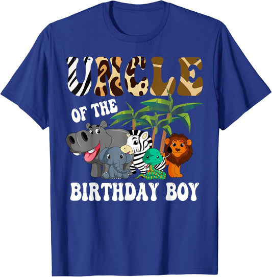 Uncle of the Birthday Boy Zoo Bday Safari Celebration T-Shirt - T-Shirt | Royal