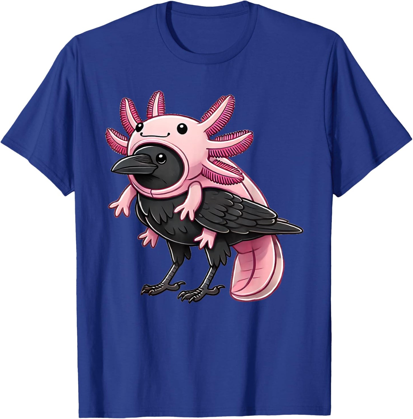 Kawaii Crow Raven Bird Axolotl Costume T-Shirt - T-Shirt | Royal