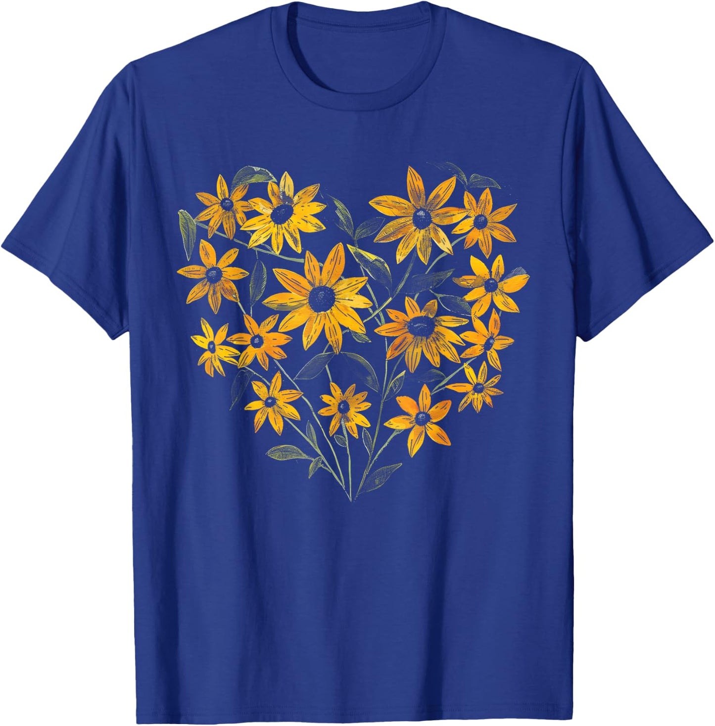Black Eyed Susan Flower Girl Heart Valentine's Day Plant Mom T-Shirt - T-Shirt | Royal