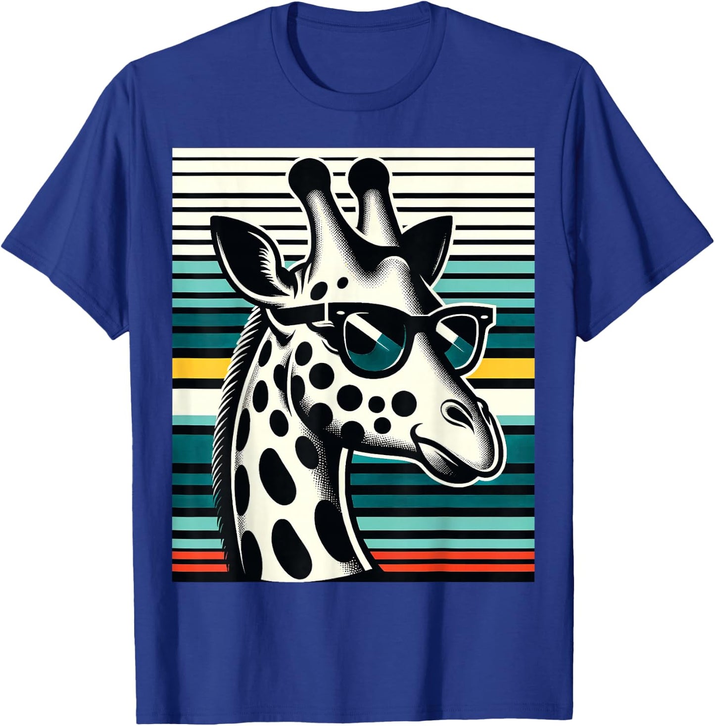 Funny Giraffe Vintage Sunglasses African Animal Lover T-Shirt - T-Shirt | Royal
