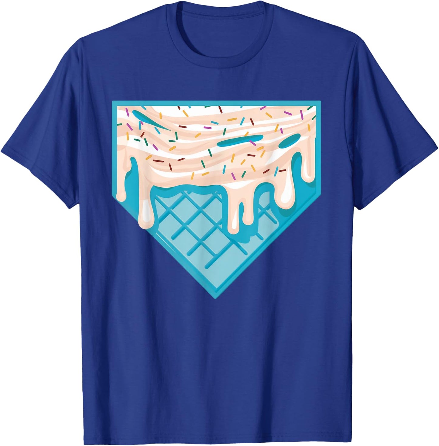 Funny Home Plate Drip - Ice Cream Softball & Baseball T-Shirt - T-Shirt | Royal