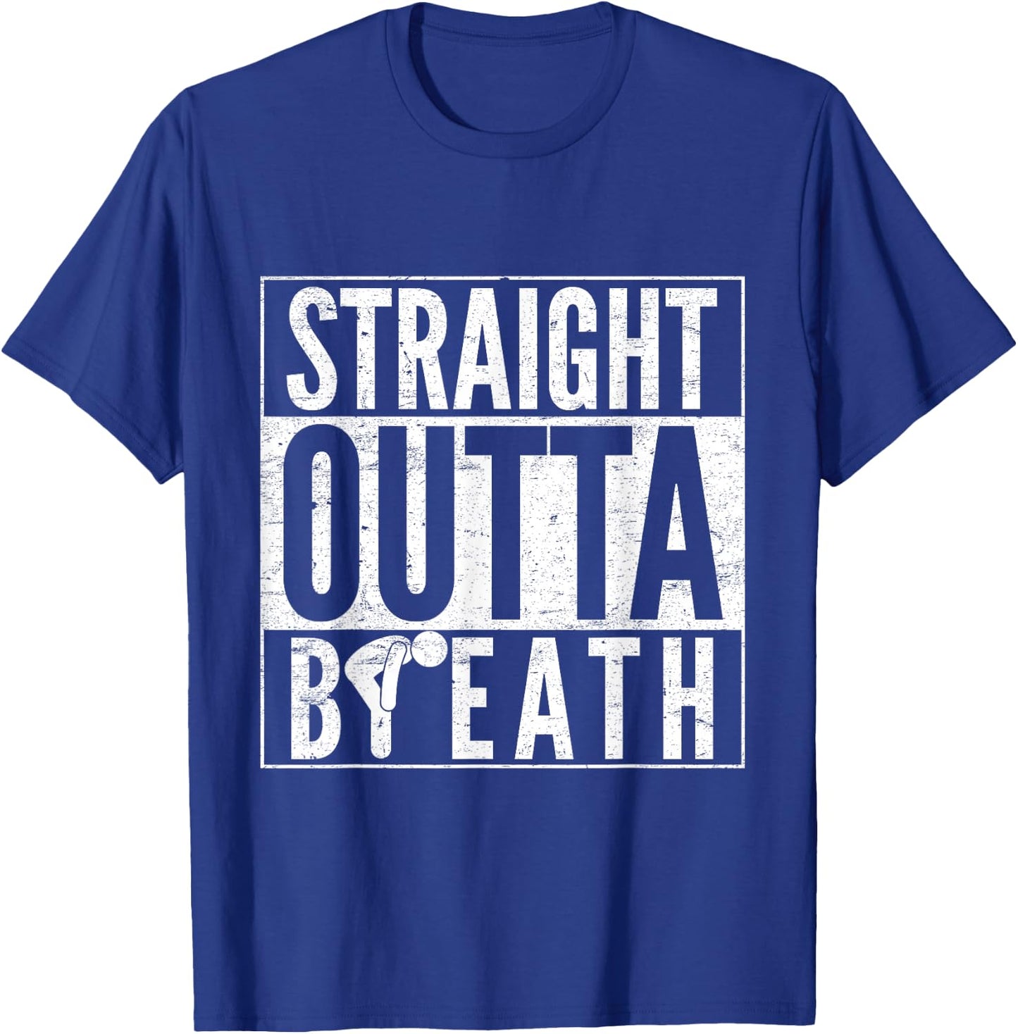Straight Outta Breath Funny Running Jokes For Runner T-Shirt - T-Shirt | Royal