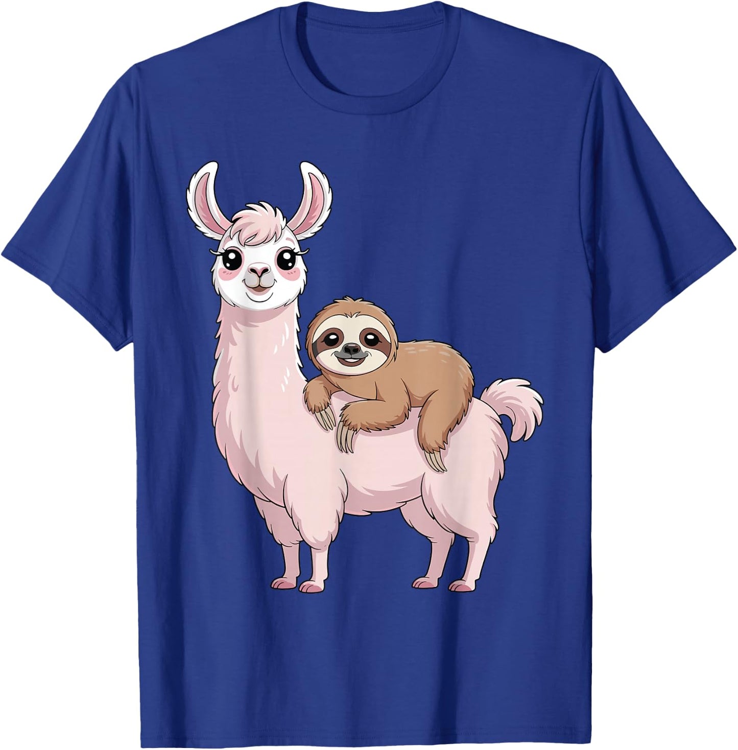 Sloth Riding Llama Funny Llama Women Kids T-Shirt - T-Shirt | Royal