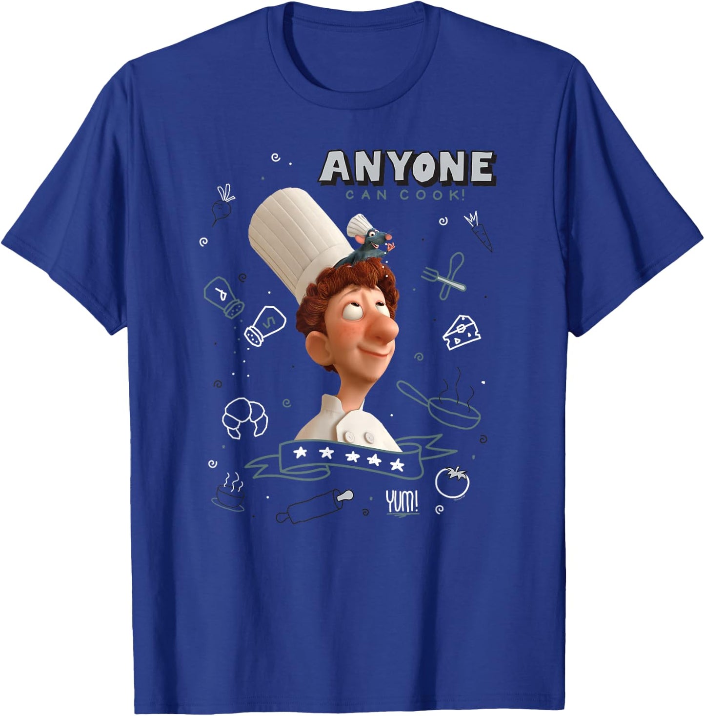 Disney Pixar Ratatouille Remy & Linguini Anyone Can Cook , blue T-Shirt - T-Shirt | Royal