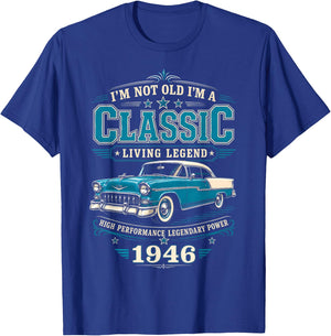 80 Year Old Classic Car 1946 Limited Edition 80th Birthday T-Shirt - T-Shirt | Royal