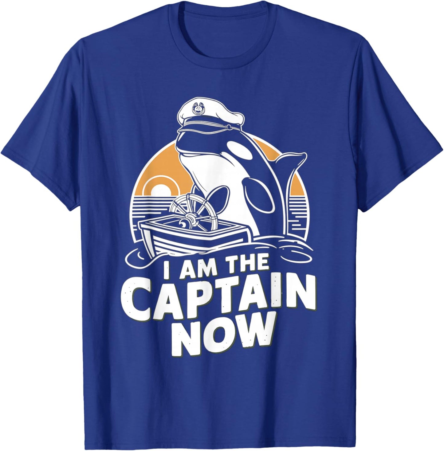 Funny Orca and a Sinking Boat T-Shirt - T-Shirt | Royal