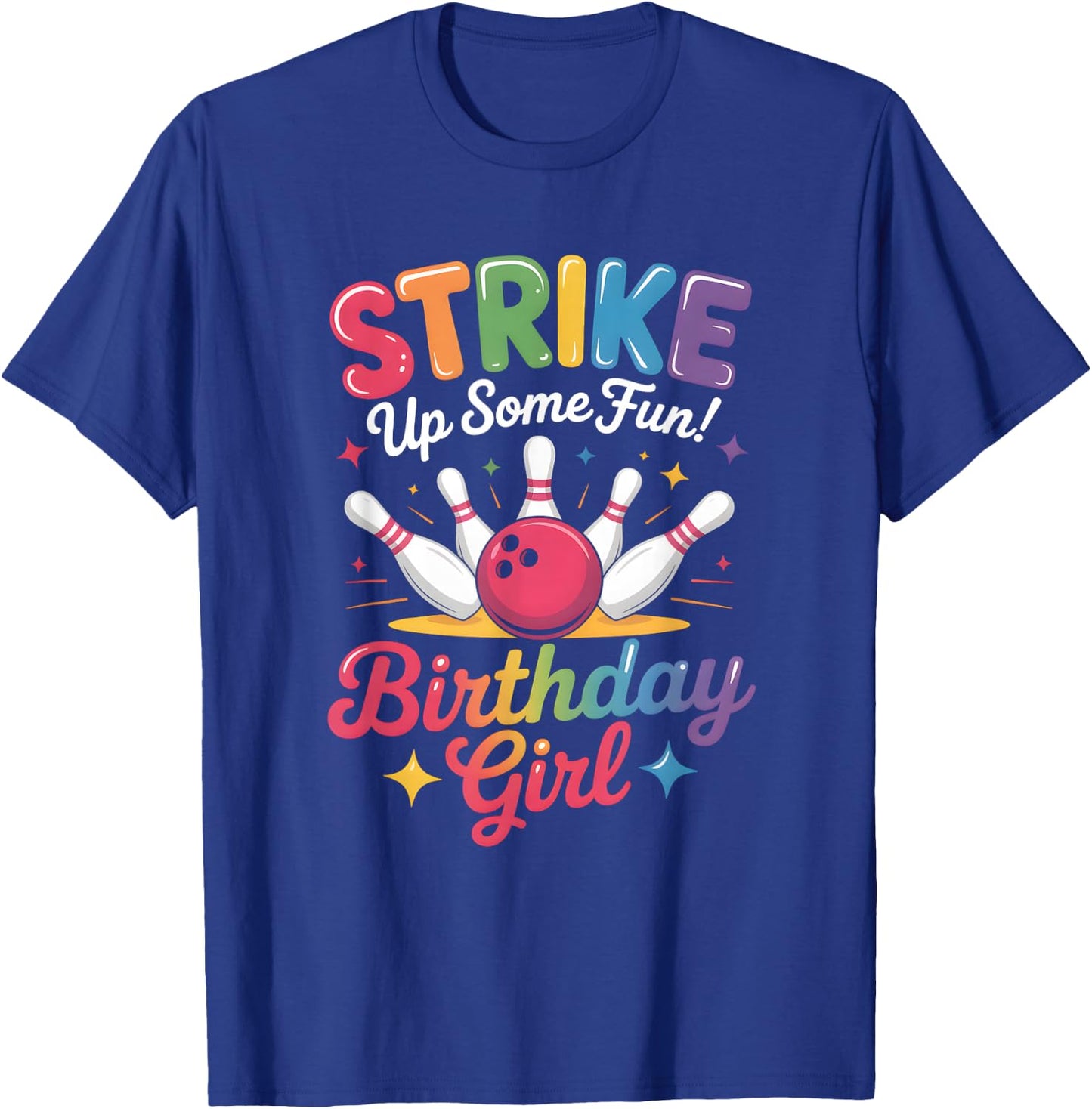 Bowling Party Strike Squad Retro Vibes T-Shirt - T-Shirt | Royal