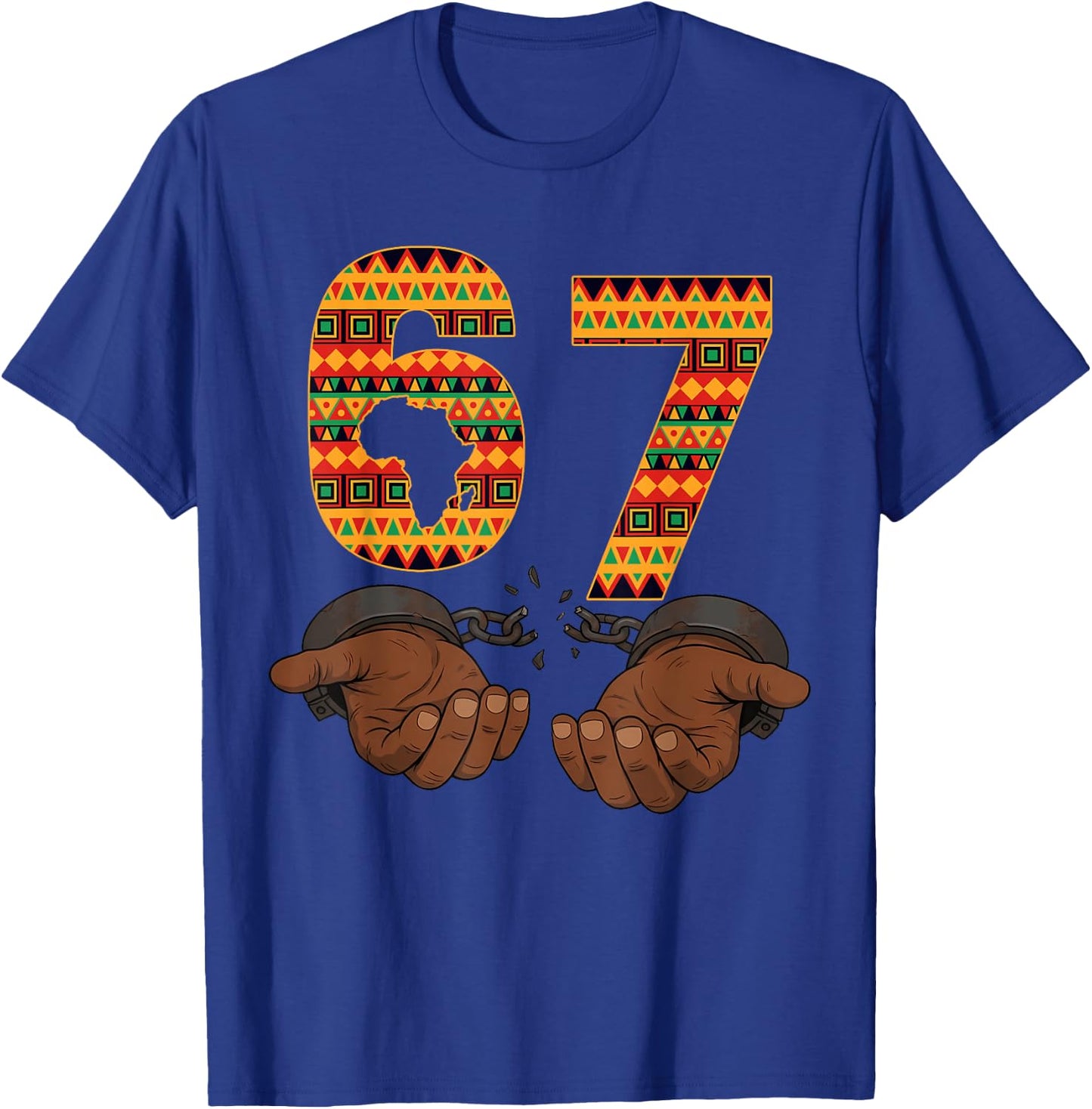 Funny Juneteenth 67 Six Seven Meme 1865 June 19th African T-Shirt - T-Shirt | Royal