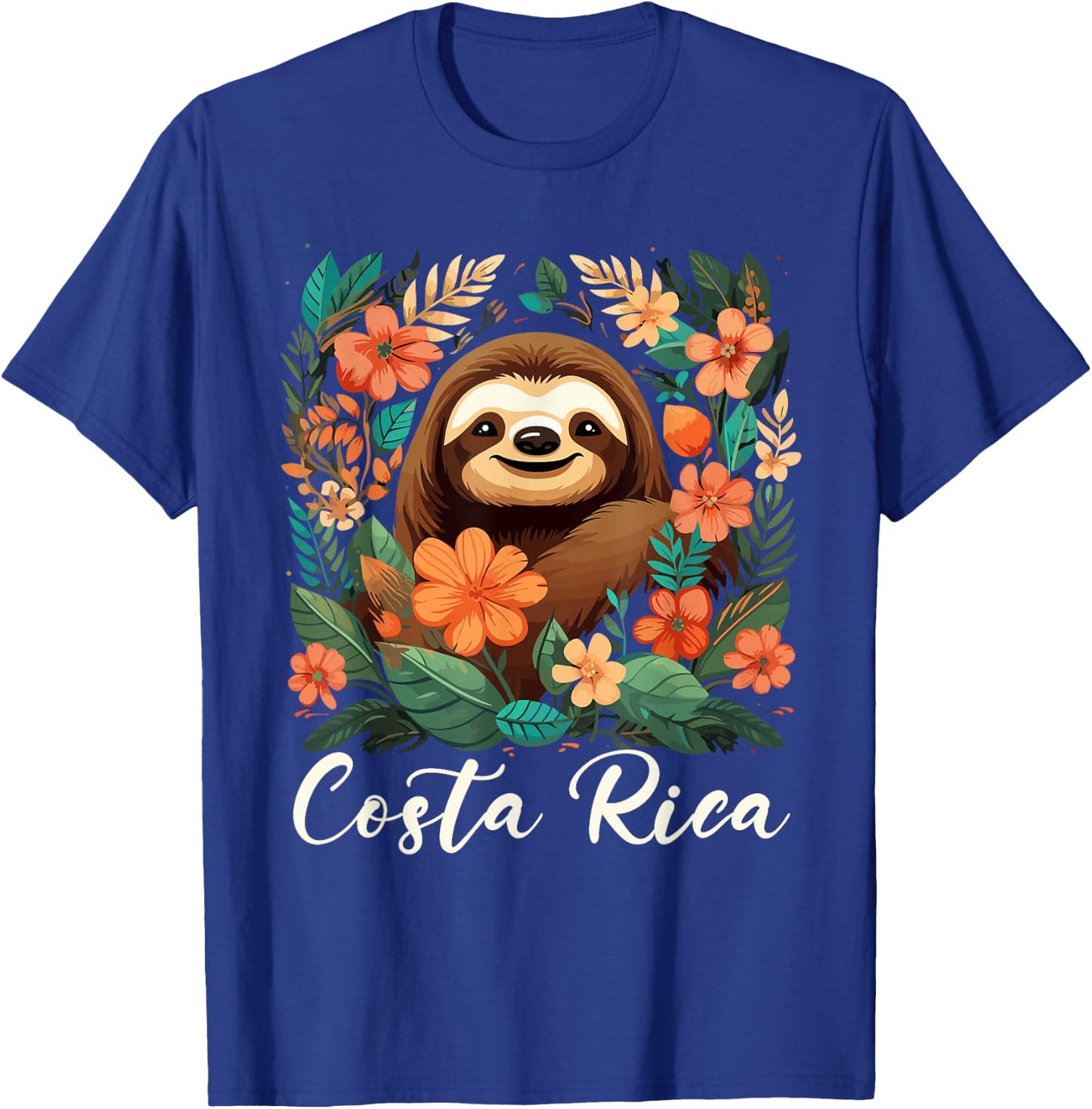 Costa Rica Tropical Sloth T-Shirt - T-Shirt | Royal