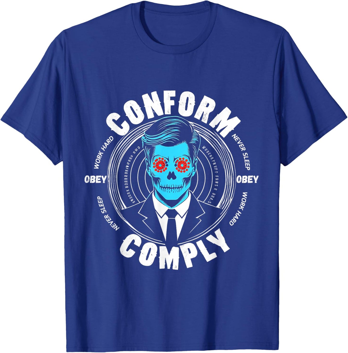 Obey Comply Conform Whatch TV T-Shirt - T-Shirt | Royal