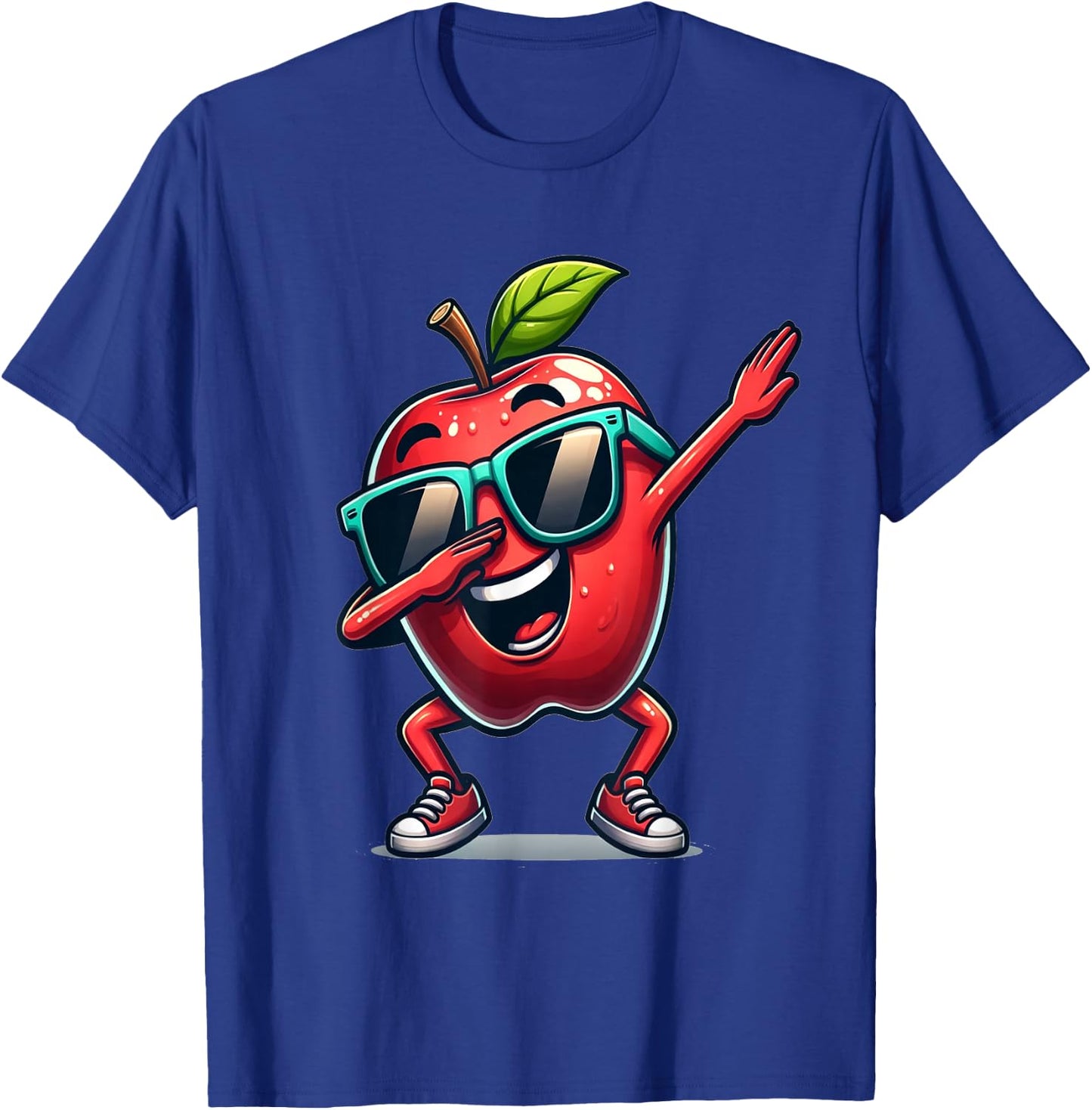Dab Apple Dancing Dabbing Apple Fruit T-Shirt - T-Shirt | Royal