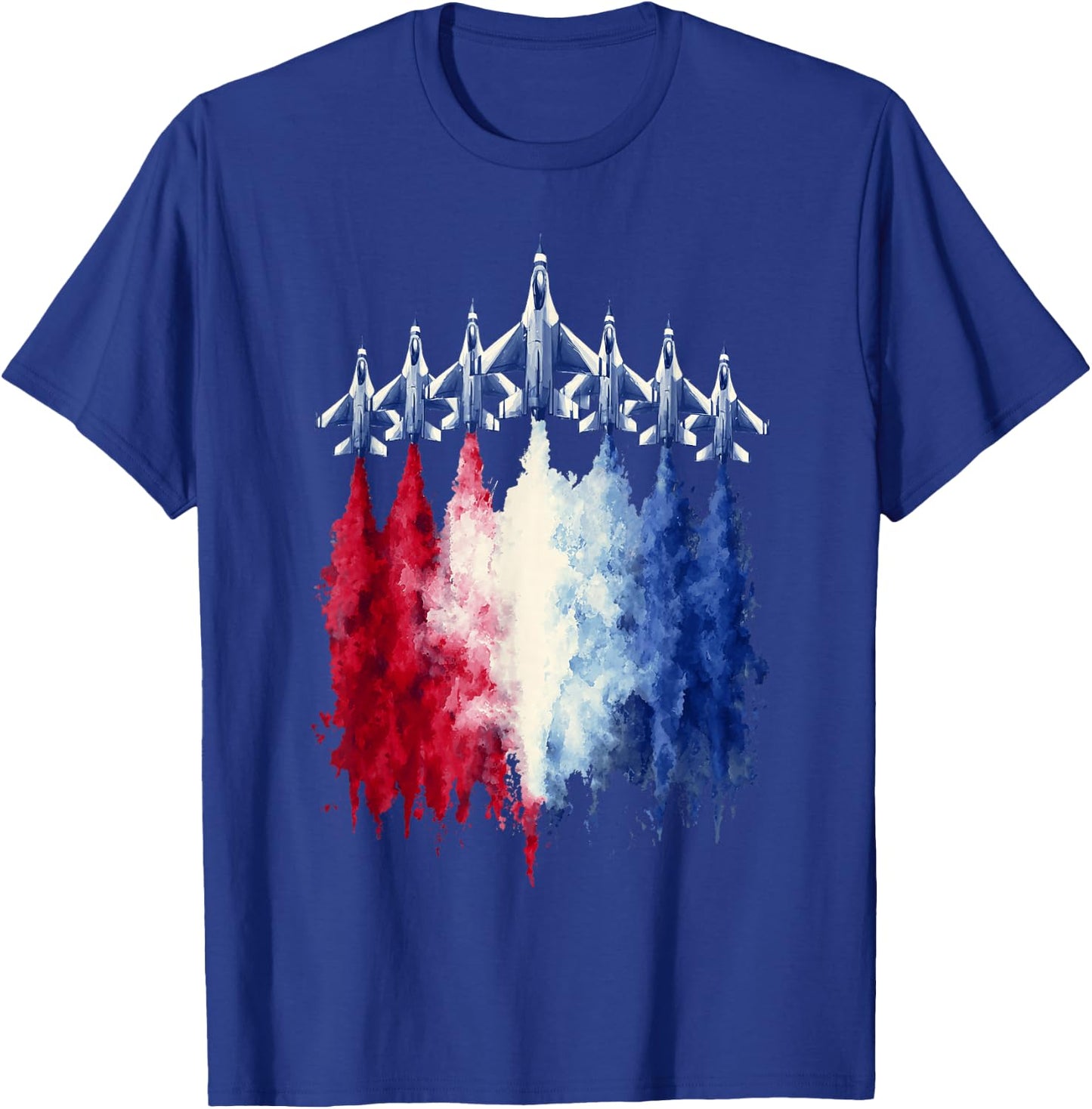 4th of July Patriotic Fighter Jets Airshow USA T-Shirt - T-Shirt | Royal