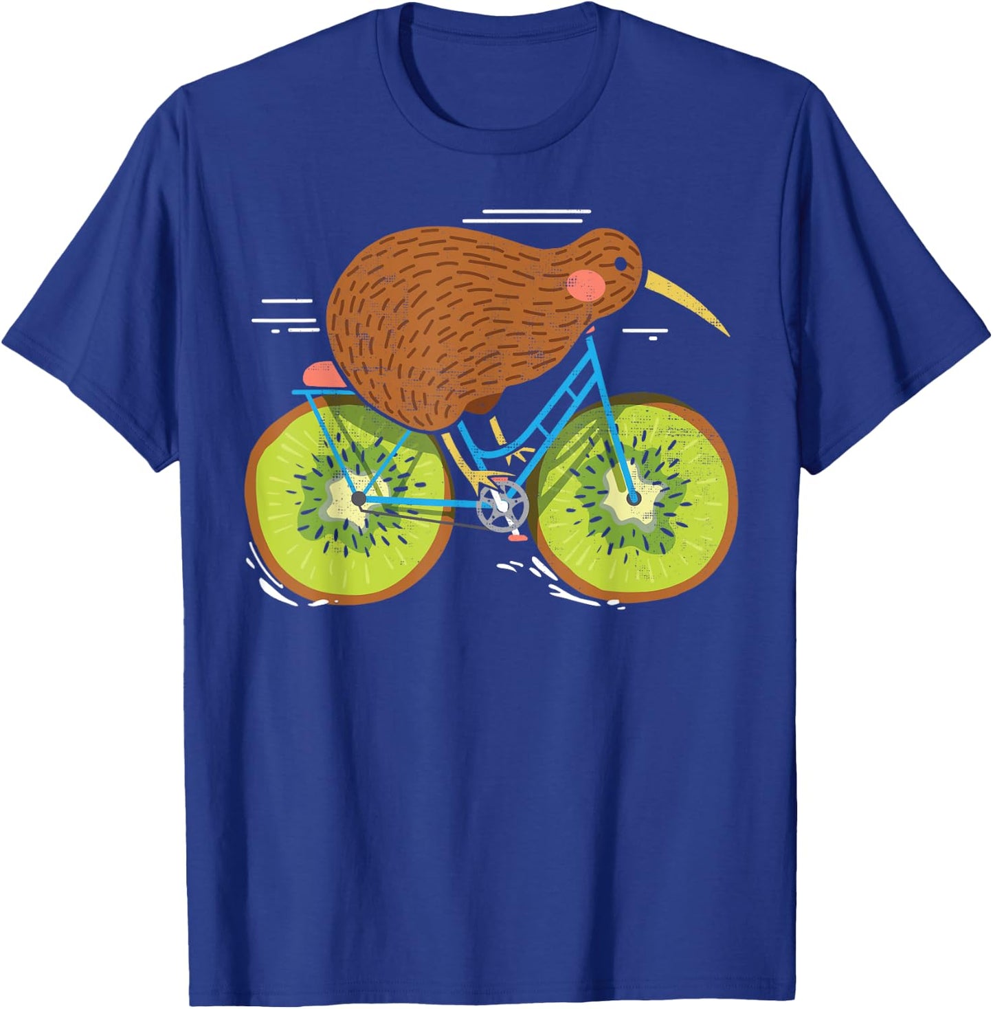 Cycle New Zealand Funny Kiwi on a Bicycle Design Idea T-Shirt - T-Shirt | Royal