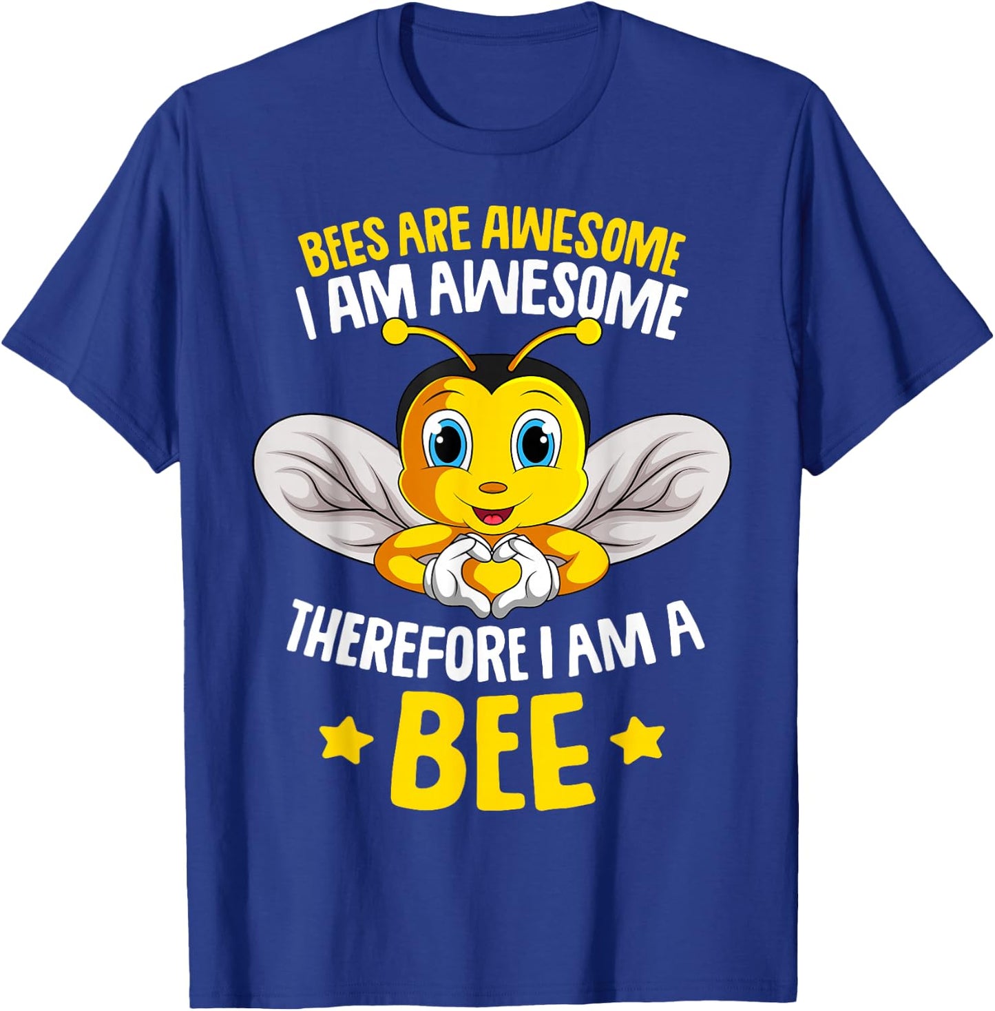 Bees Are Awesome Bumble Bee Kids Boys Girls T-Shirt - T-Shirt | Royal