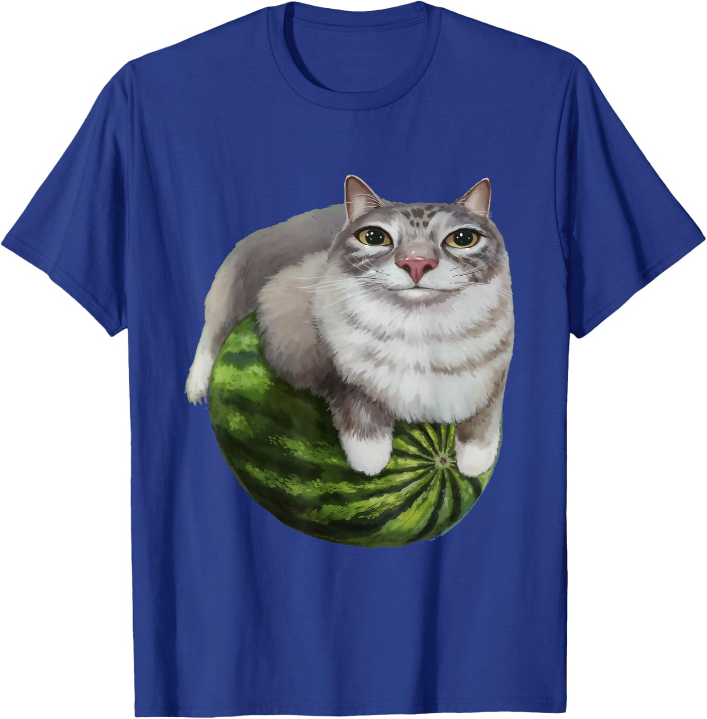 Silly Watermelon Cat Funny Cat Meme - Humor Graphic Anime T-Shirt - T-Shirt | Royal