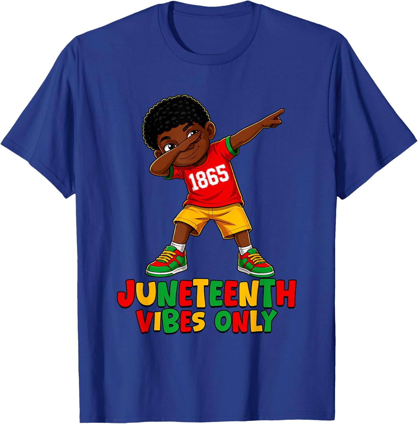 Juneteenth Celebrating 1865 Melanin Brown Skin Boy Kids Teen T-Shirt - T-Shirt | Royal