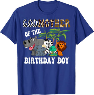 Godmother of the Birthday Boy Zoo Bday Safari Celebration T-Shirt - T-Shirt | Royal