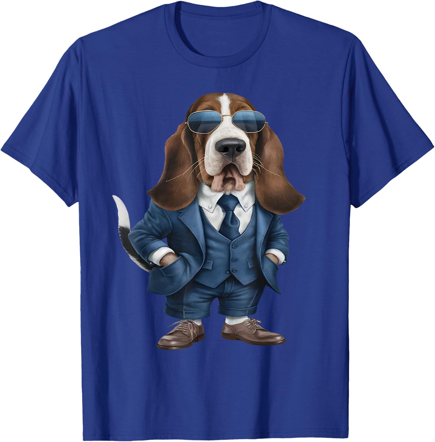 Men Woman Basset Hound Suit Basset Hound T-Shirt - T-Shirt | Royal