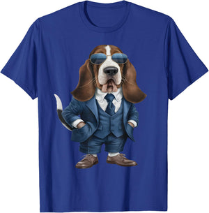 Men Woman Basset Hound Suit Basset Hound T-Shirt - T-Shirt | Royal