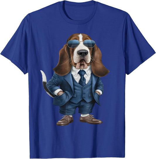 Men Woman Basset Hound Suit Basset Hound T-Shirt - T-Shirt | Royal