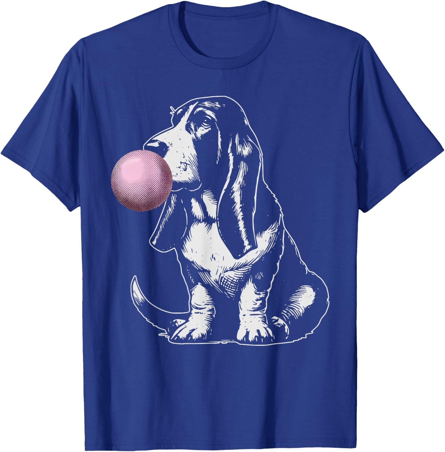 Vintage Dog Basset Hound Bubble Gum Graphic Owner Dog Lover T-Shirt - T-Shirt | Royal