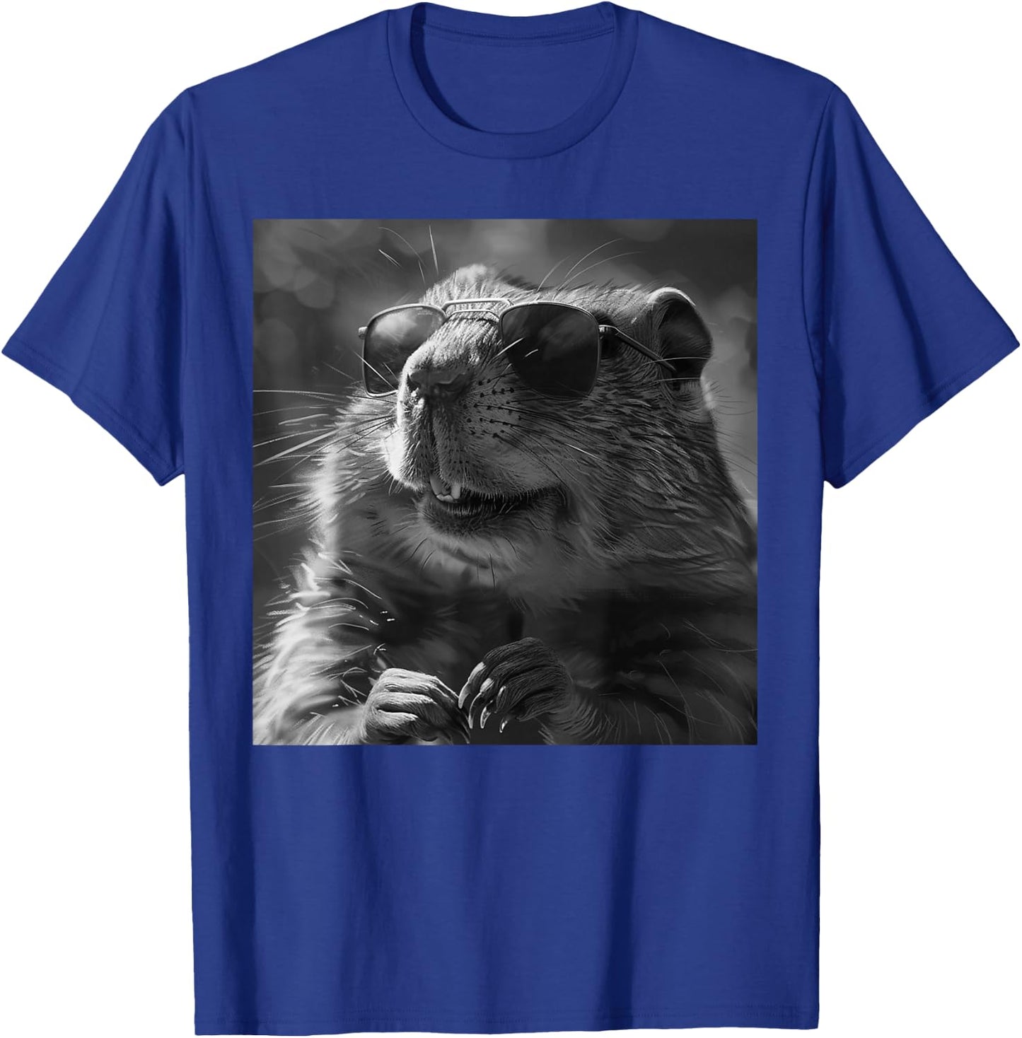 Groundhog Cheekily Laughs, Funny Animal, Groundhog Funny , Black, S T-Shirt - T-Shirt | Royal