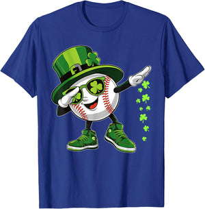 Funny Dabbing Shamrock Baseball St Patrick's Day Kids T-Shirt - T-Shirt | Royal