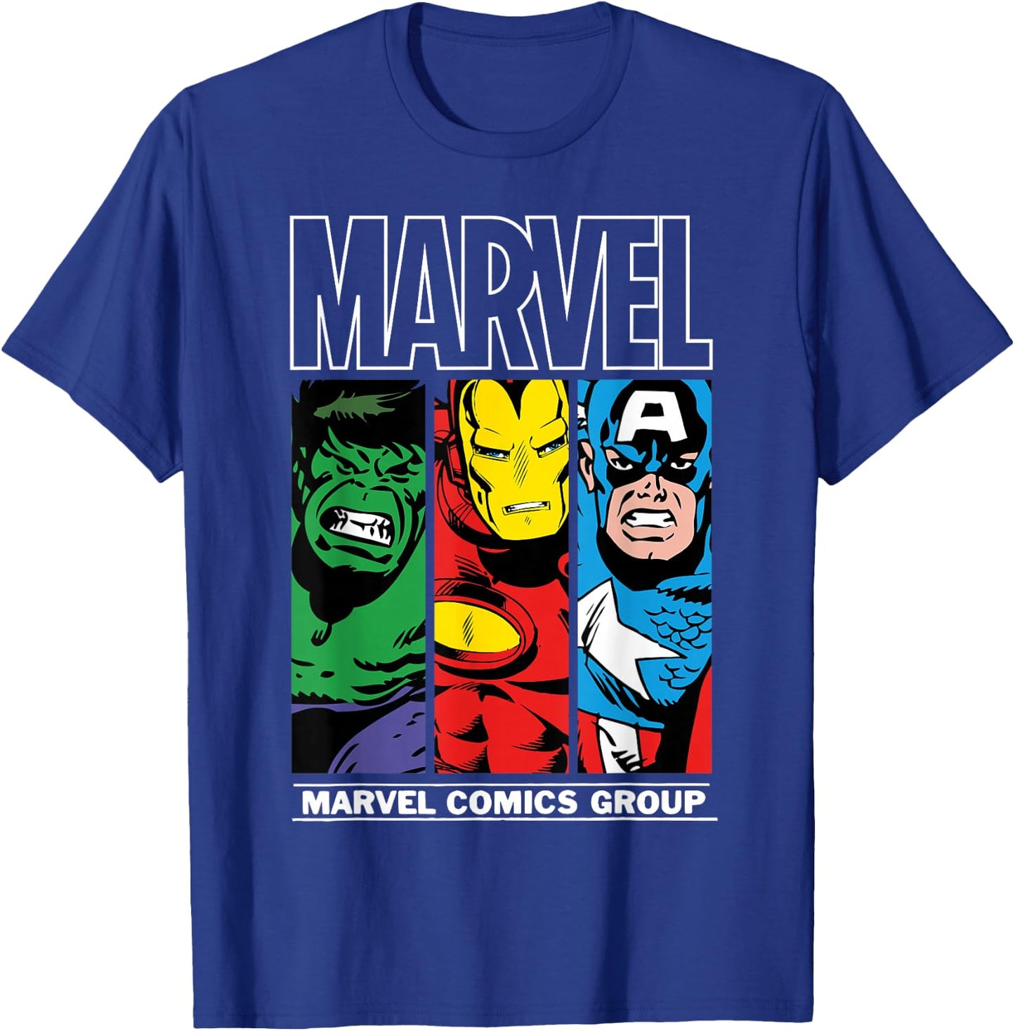 Marvel Heroes Hulk, Iron Man, Captain America T-Shirt - T-Shirt | Royal
