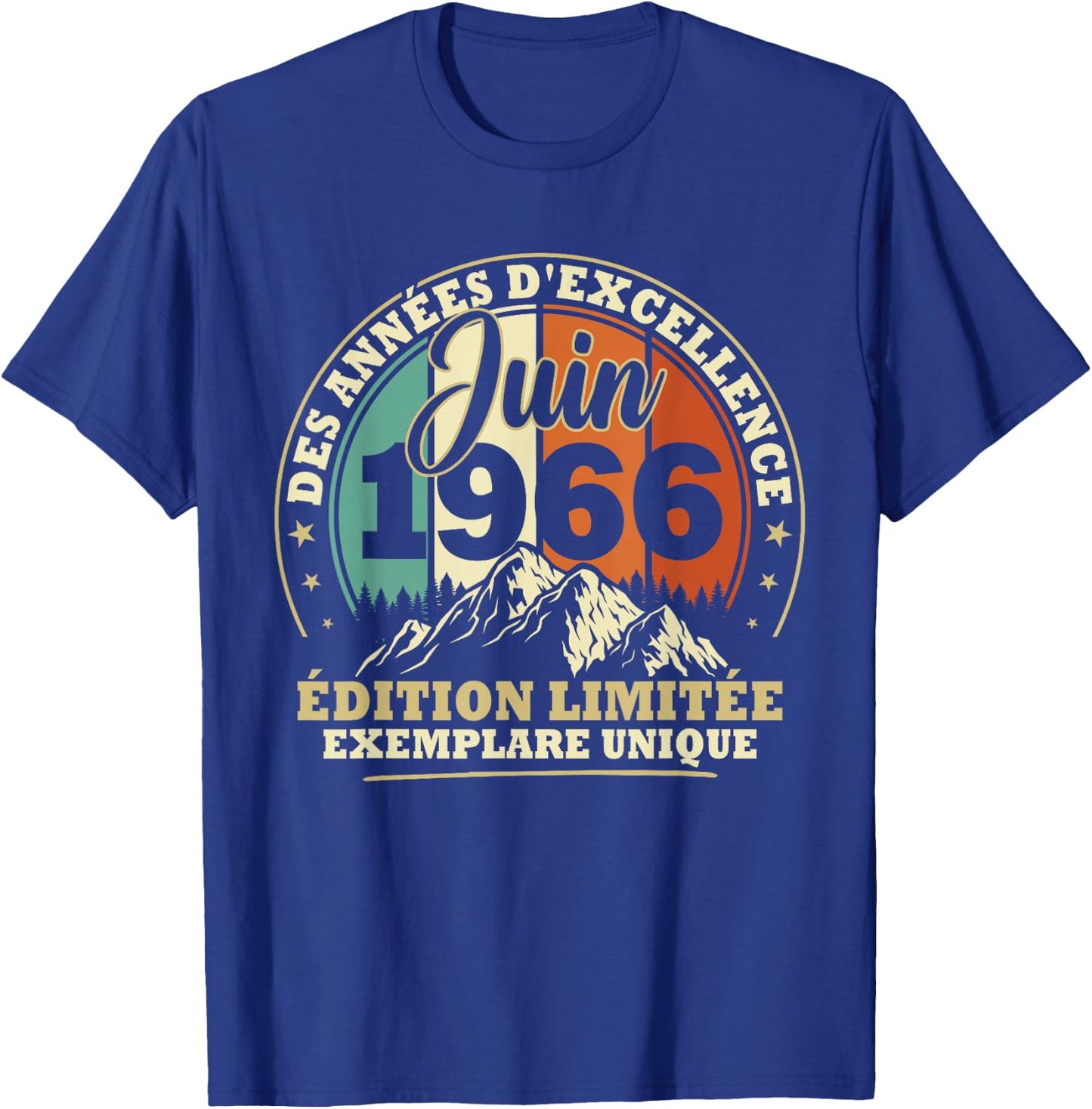 Vintage Juin 1966 Cadeau Anniversaire 60 Ans Hommes Femmes T-Shirt - T-Shirt | Royal