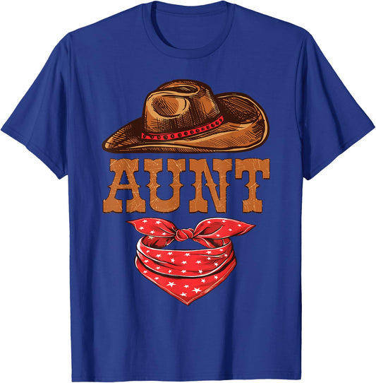 Aunt Western Birthday Cowboy Cowgirl Family Matching T-Shirt - T-Shirt | Royal
