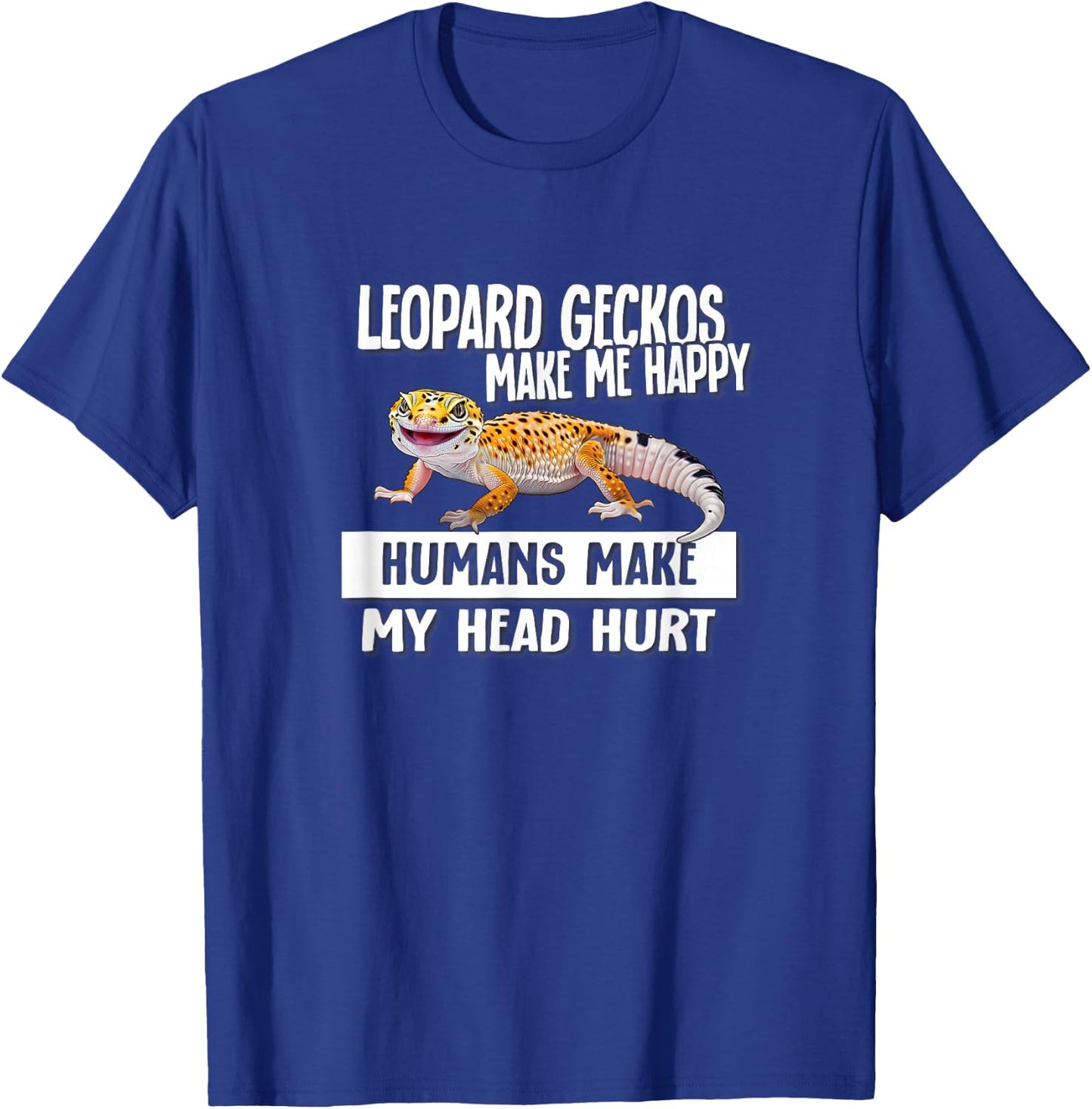 Kids Boys Girls Reptile Make Me Happy Leopard Gecko Lover T-Shirt - T-Shirt | Royal