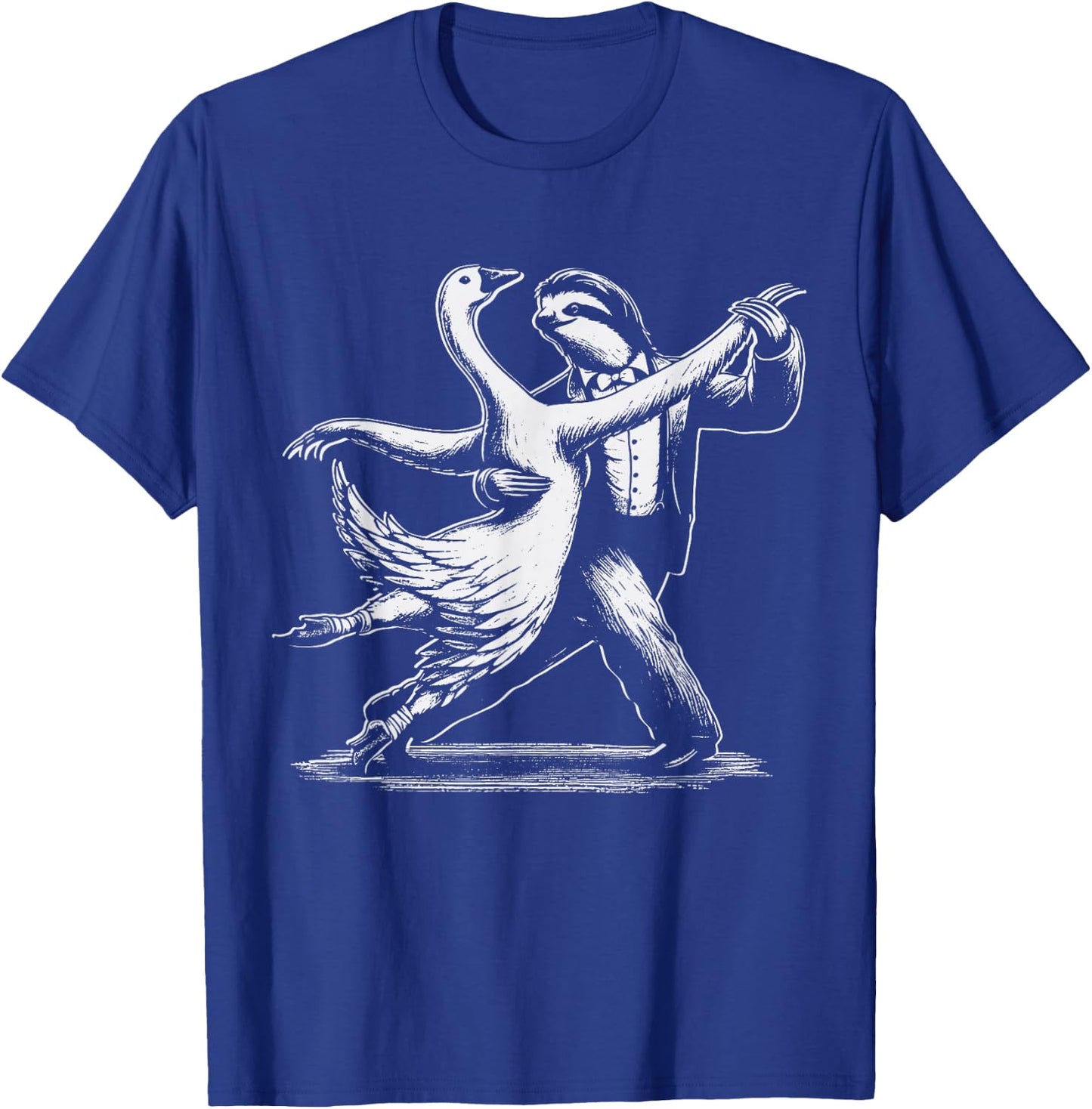 Cute Sloth and Goose Tango Dancing Dancer Gift Men Women Kid T-Shirt - T-Shirt | Royal