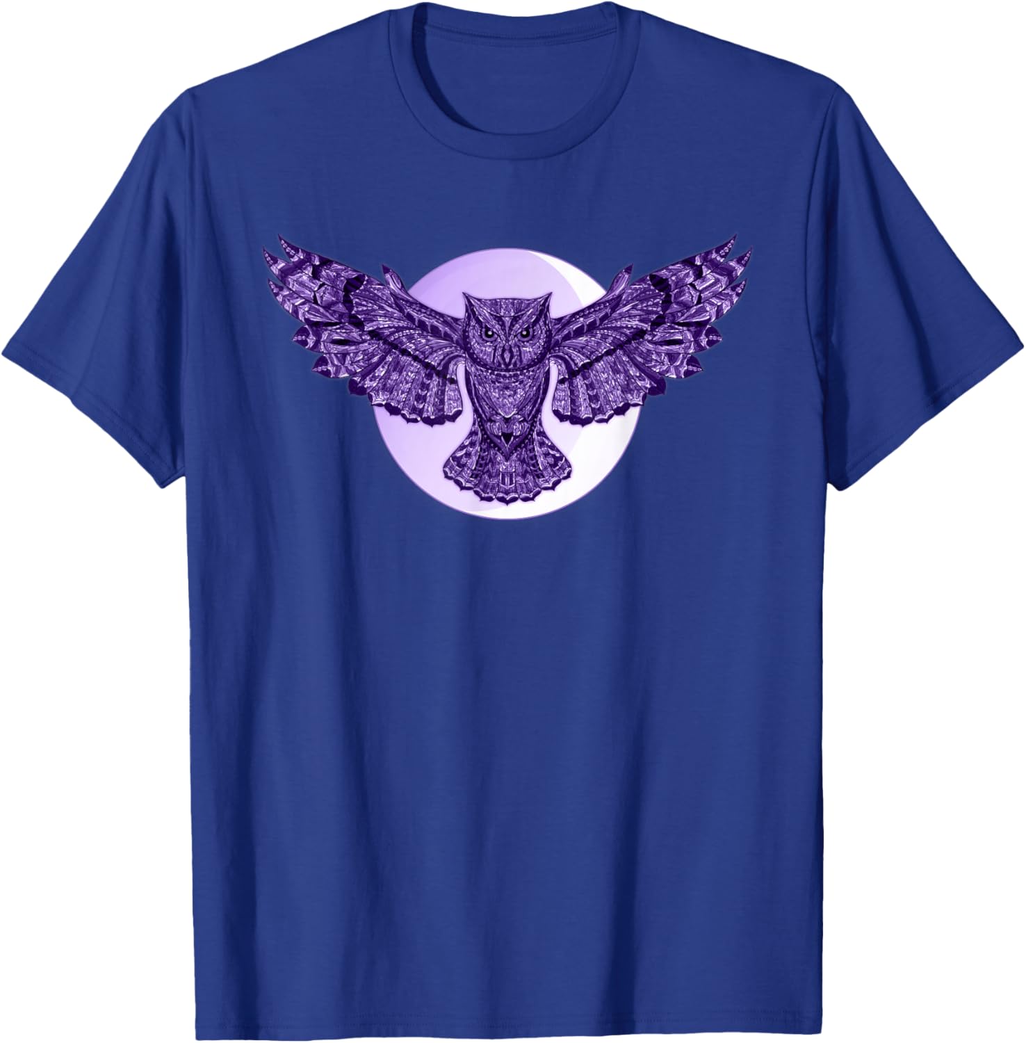 Purple Owl Full Moon for Owl-Lovers Owl Totem T-Shirt - T-Shirt | Royal