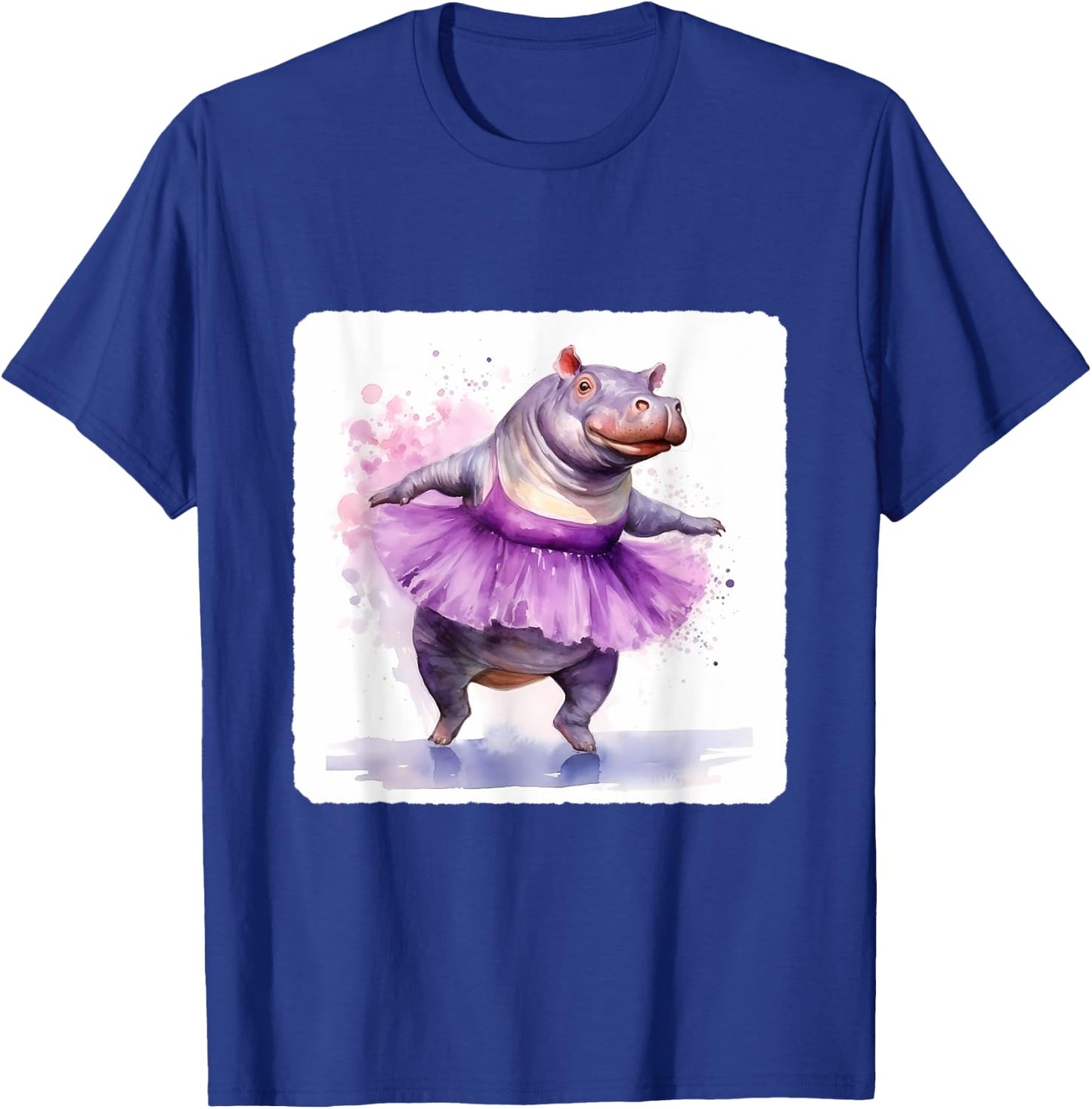 Hippo In A Tutu Dancing Ballet. Performance By Hippo In Tutu T-Shirt - T-Shirt | Royal