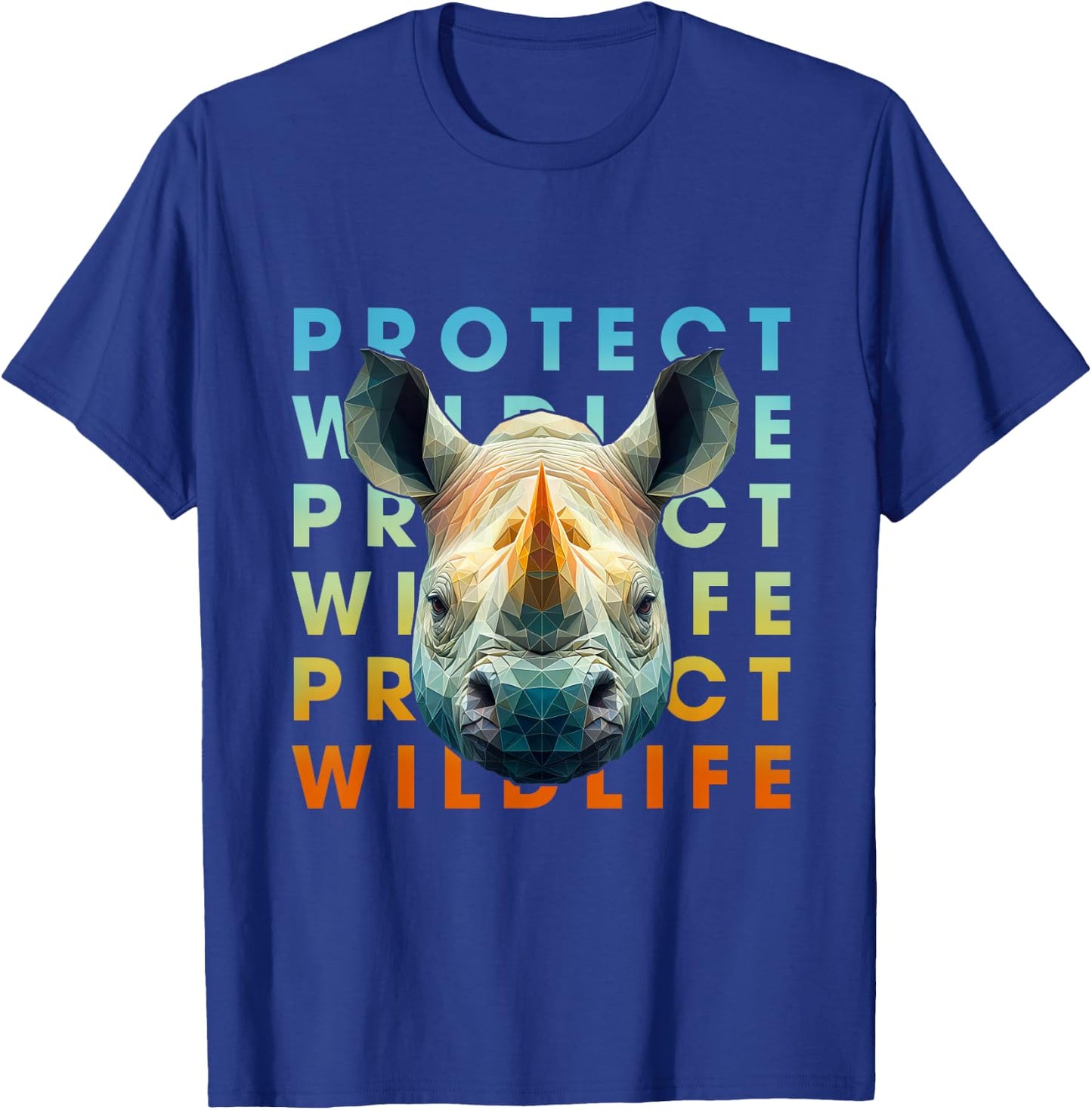 Endangered Animal Protect Wildlife Black Rhino Earth Day T-Shirt - T-Shirt | Royal