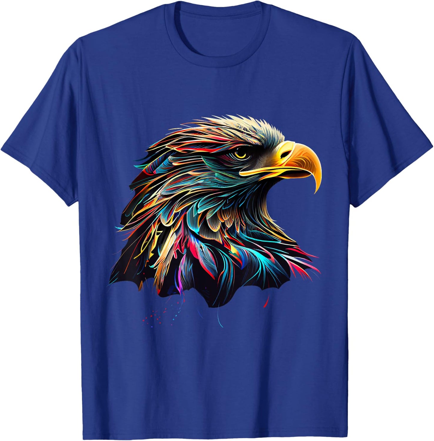 American Bald Eagle Lover Designs -Adults Bald Eagle Lovers Colorful Pop Art American Bald Eagle T-Shirt - T-Shirt | Royal