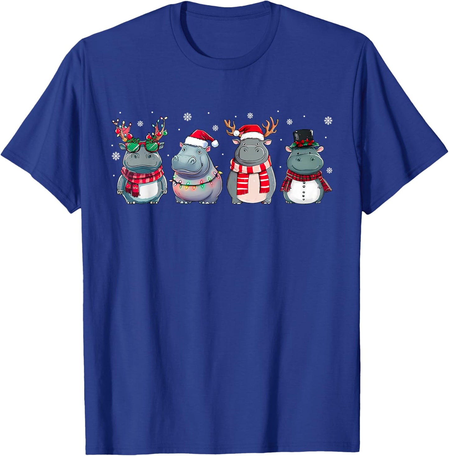 Christmas Hippopotamus Xmas Hippo Lovers Family Matching T-Shirt - T-Shirt | Royal