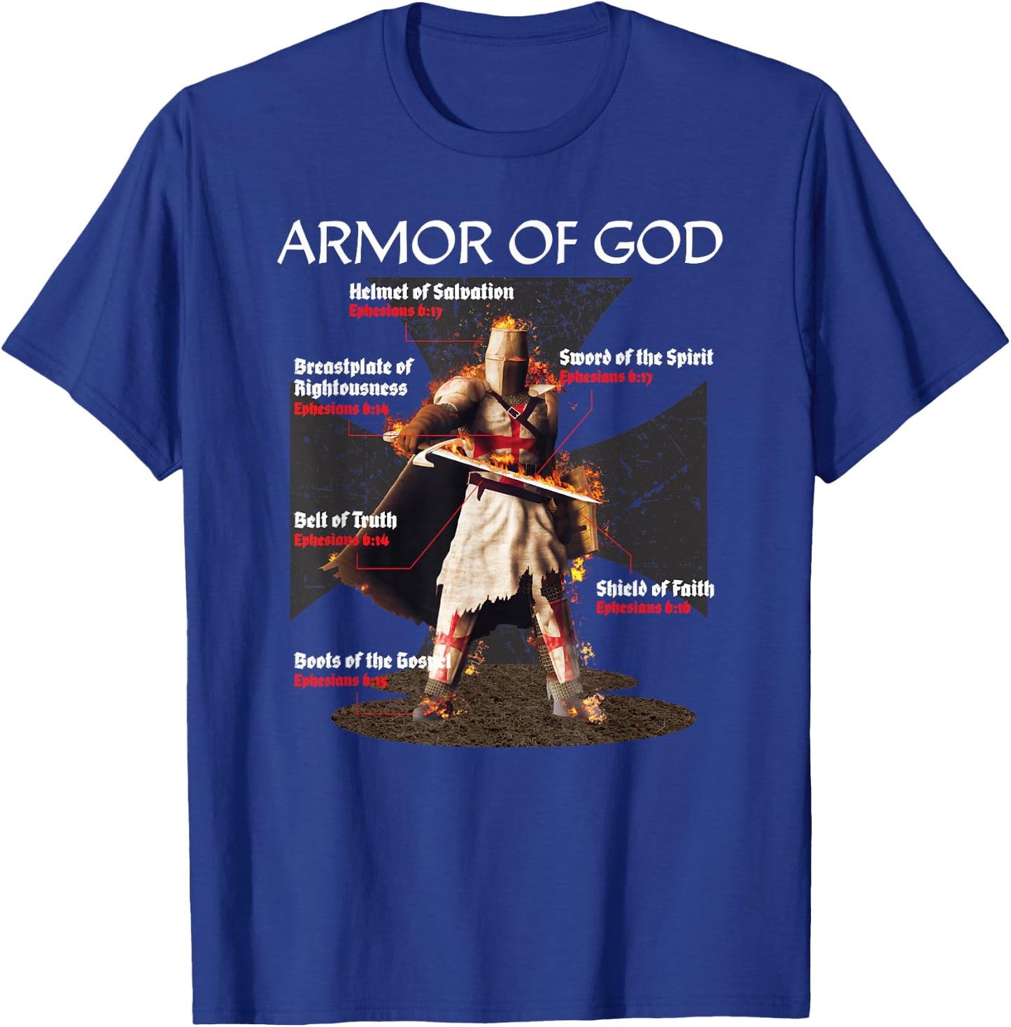 Cool Christian Graphic Religious Verse Gifts Him Men Sayings T-Shirt - T-Shirt | Royal