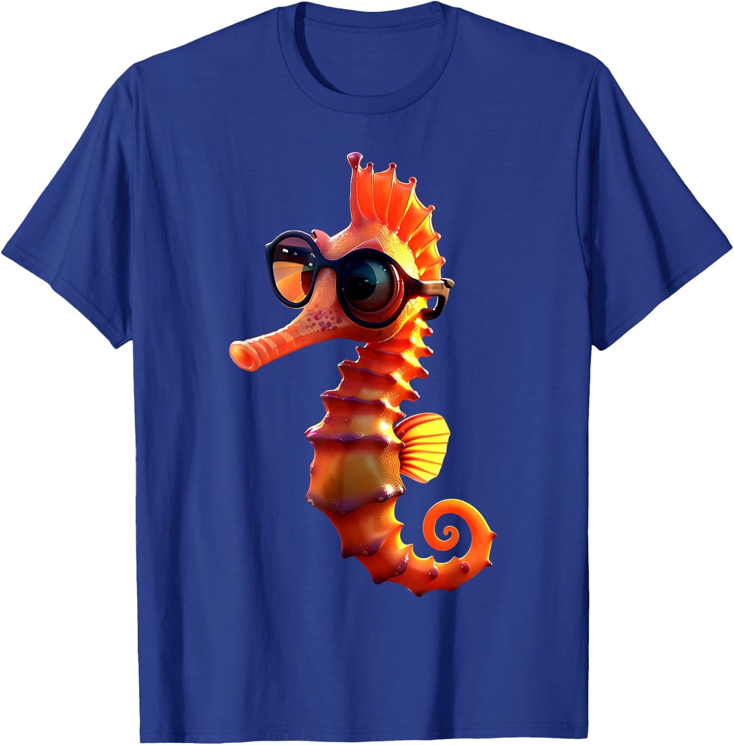 Seahorse with Sunglasses Aquarist Ocean Cute Seahorse , black T-Shirt - T-Shirt | Royal