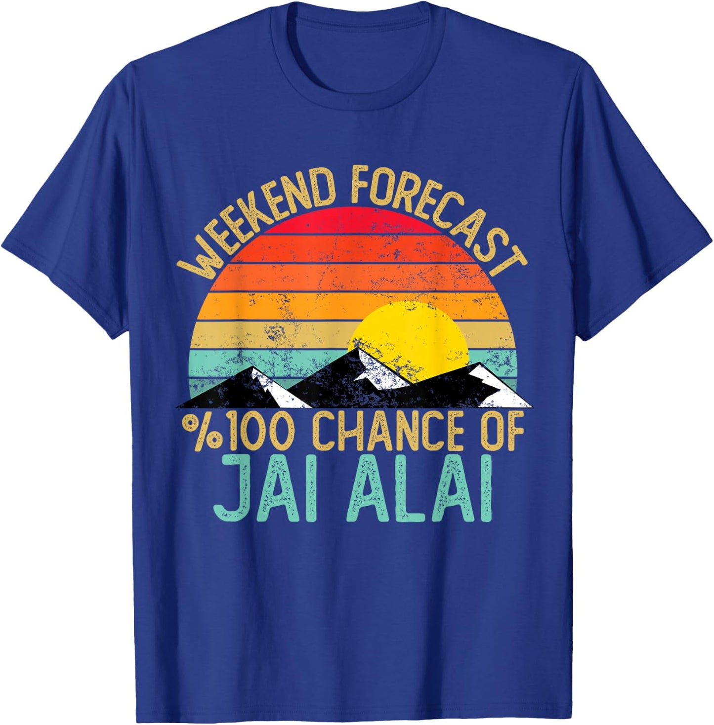 Weekend Forecast Jai Alai Shirts Funny Retro Jai Alai T-Shirt - T-Shirt | Royal