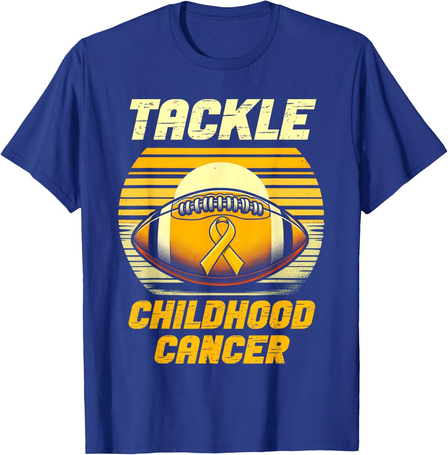 Tackle Football Childhood Cancer Awareness Kids Boys T-Shirt - T-Shirt | Royal