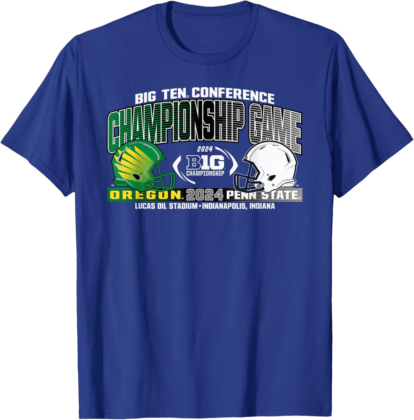 PSU Nittany Lions vs Oregon Ducks Big Ten Championship 2024 T-Shirt - T-Shirt | Royal