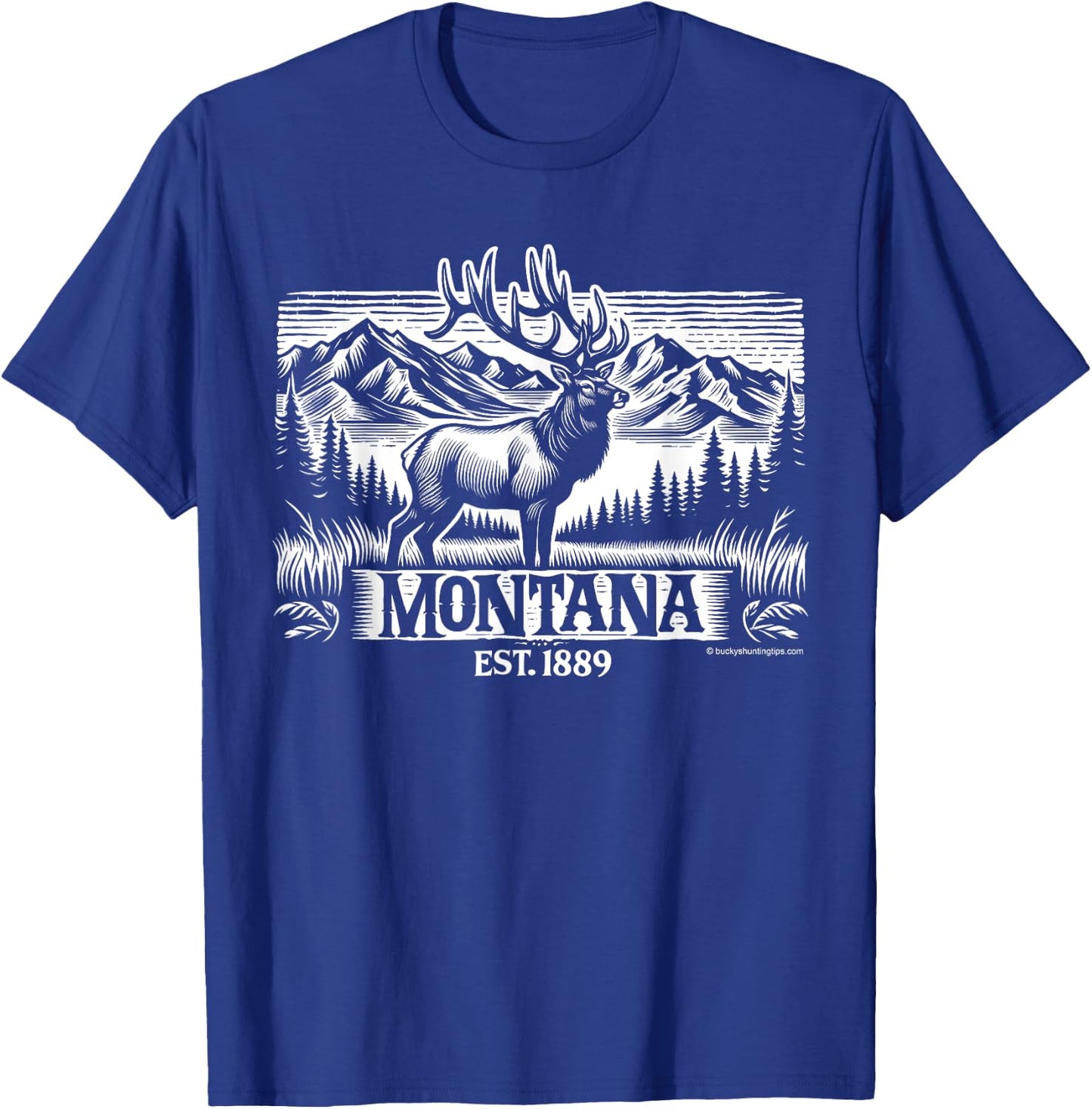 Montana - Elk Est. 1889 Rocky Mountain Elk T-Shirt - T-Shirt | Royal